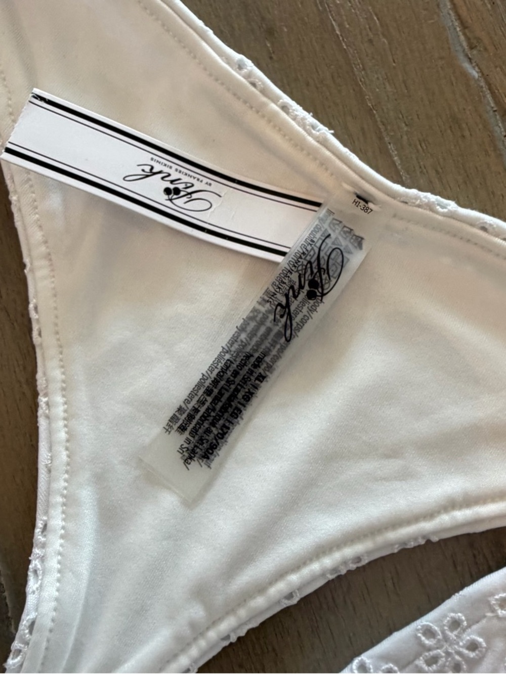 Pink x Frankie Bikinis White Eyelet thong Bikini Bottom - Picture 5 of 8